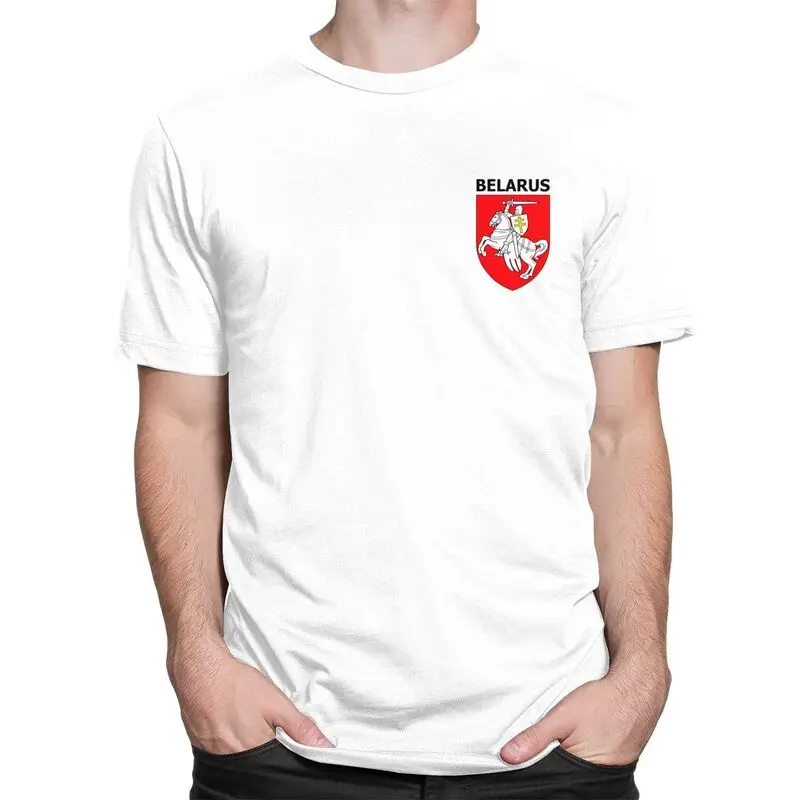 Custom Male Belarus Pogonya Flag T Shirts Short Sleeve Cotton T-shirt Leisure Protest Symbol Belarusian People Tee Clothes