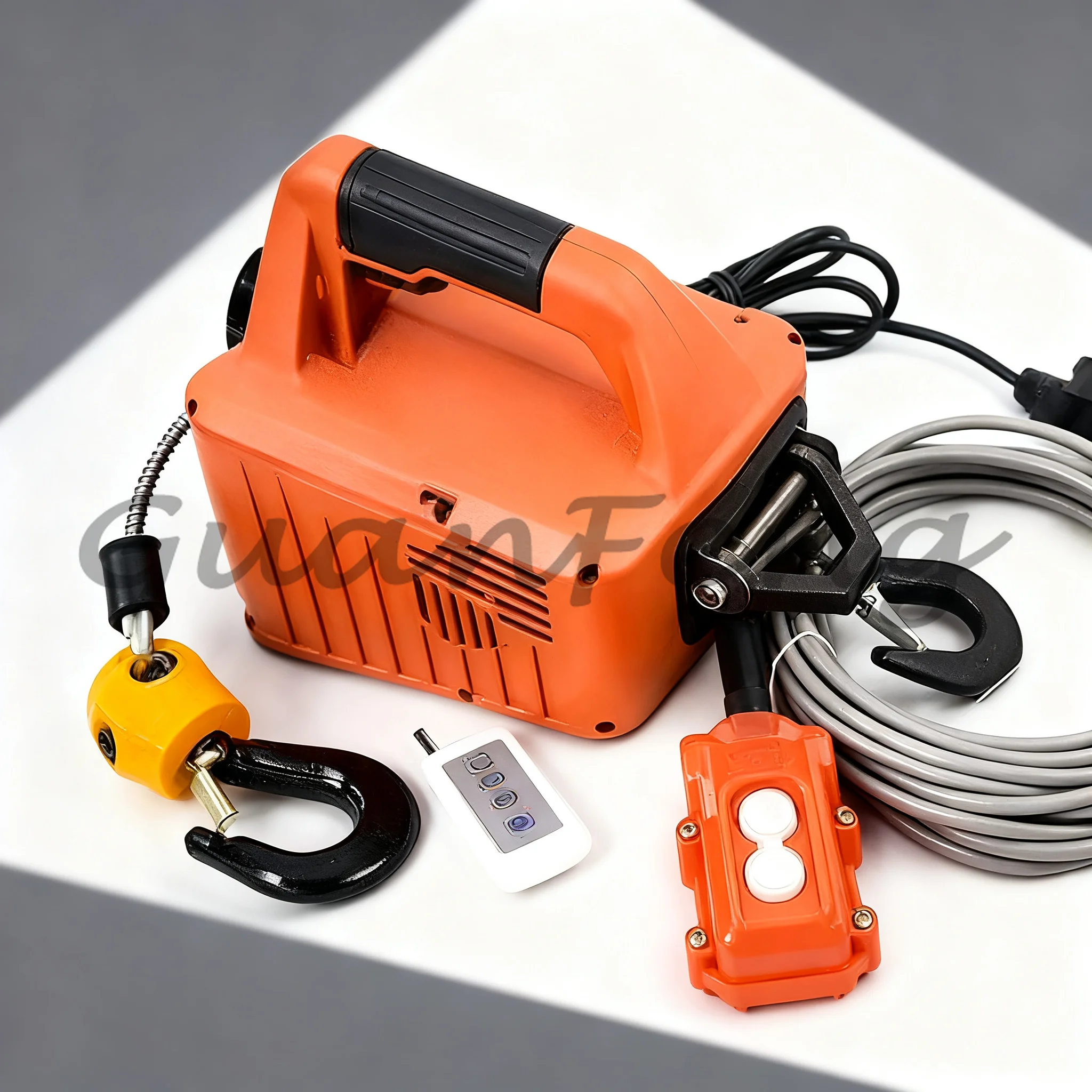 110V 220V 500KG Electric Traction Hoist, Portable Winch Supporting Manual Remote Wire Control