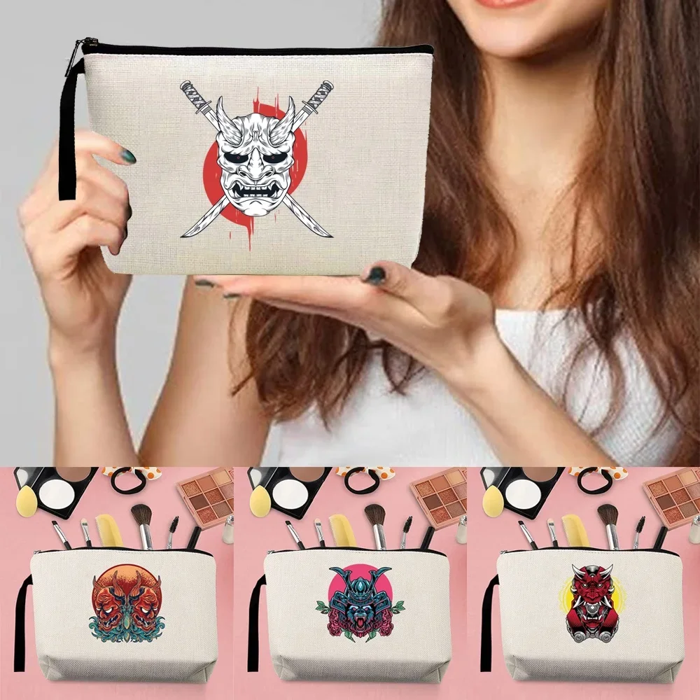 Stylish Zipper Cosmetic Storage Bag with Monster Print Flexible Makeup Pouch Easy Folding Organizer Long Trip Luggage Packing