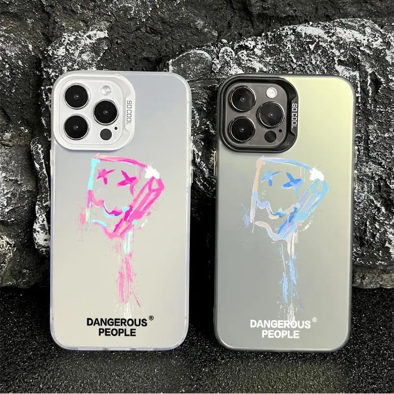 Ink Splashing Paper Bag Man Design Phone Case for iPhone11 12 13 14 15 ProMax 7 8 14 Plus X XR XSMAX Shockproof Protective Shell