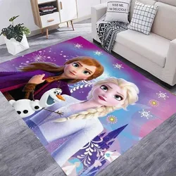 MINISO Disney Carpet Anime Frozen Princess Non Slip Rugs for Bedroom Home Decoration Baby Crawling Floor Mats Washable Doormat