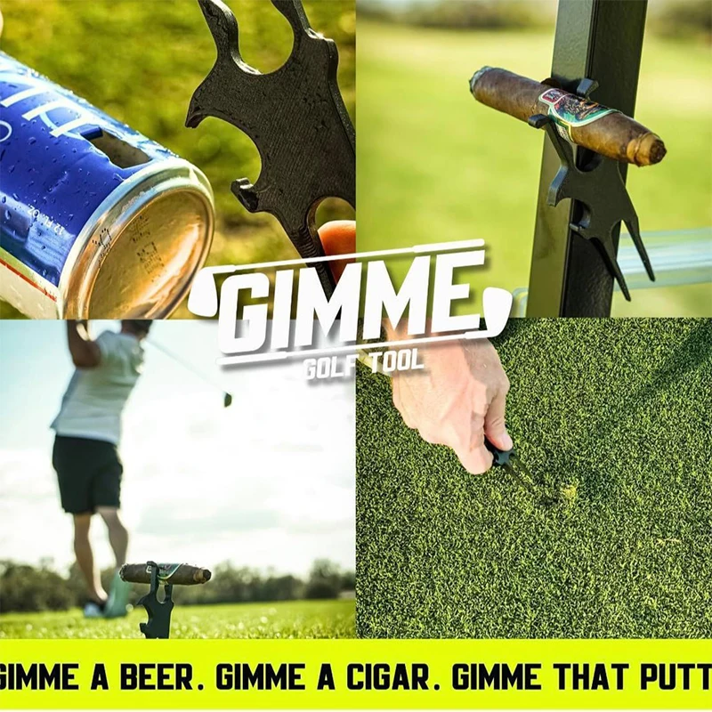 

1 PCS New Golf Multi functional Tool Cigar Holder Beer Shotgun and Divot Tool Golf Cart Accessories Creative Gifts for Golfers