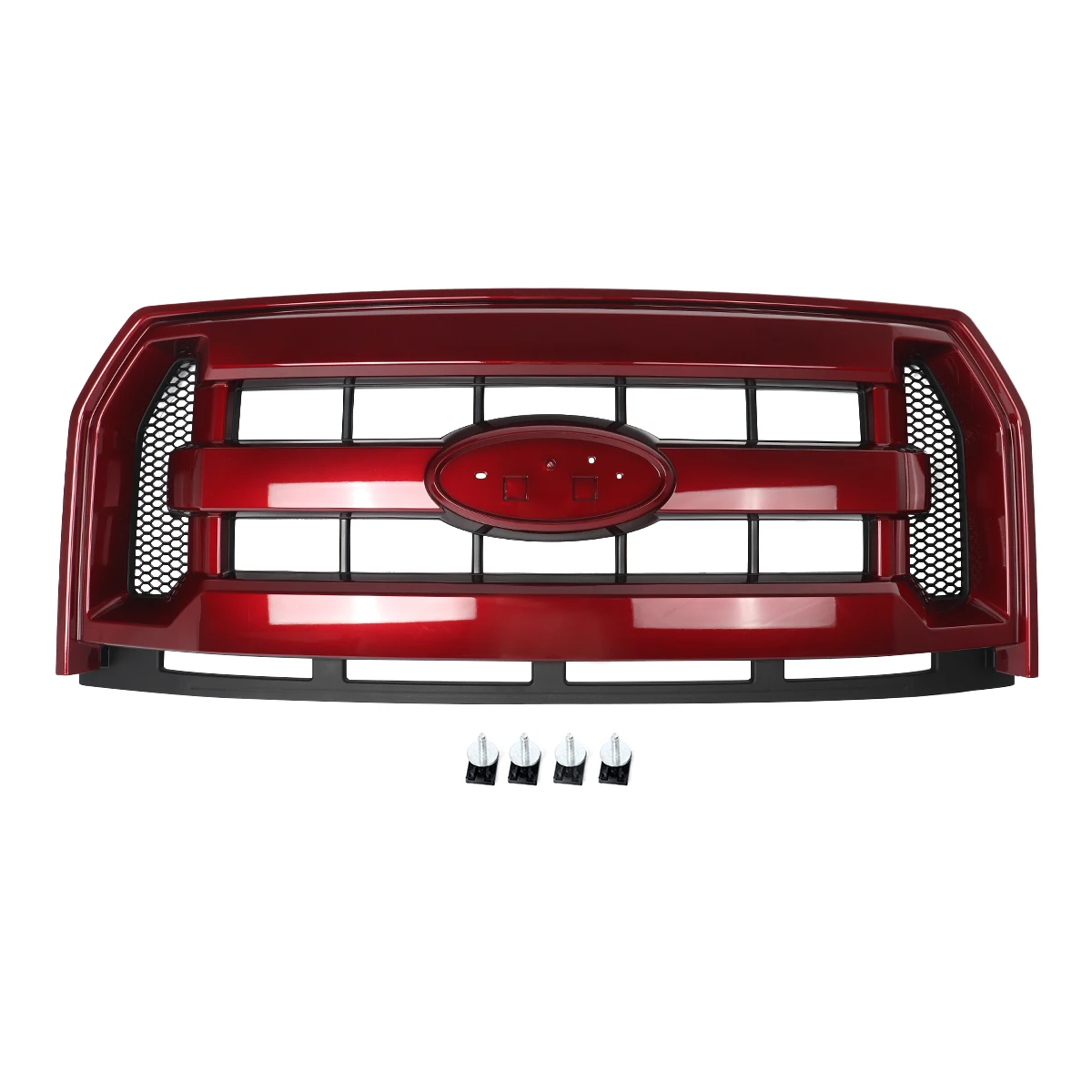 Front Grille Modified Grills Replace For 2015 2016 2017 Ford F150 Front Bumper Upper Grille Anti-insect Net Radiator Grid Grille