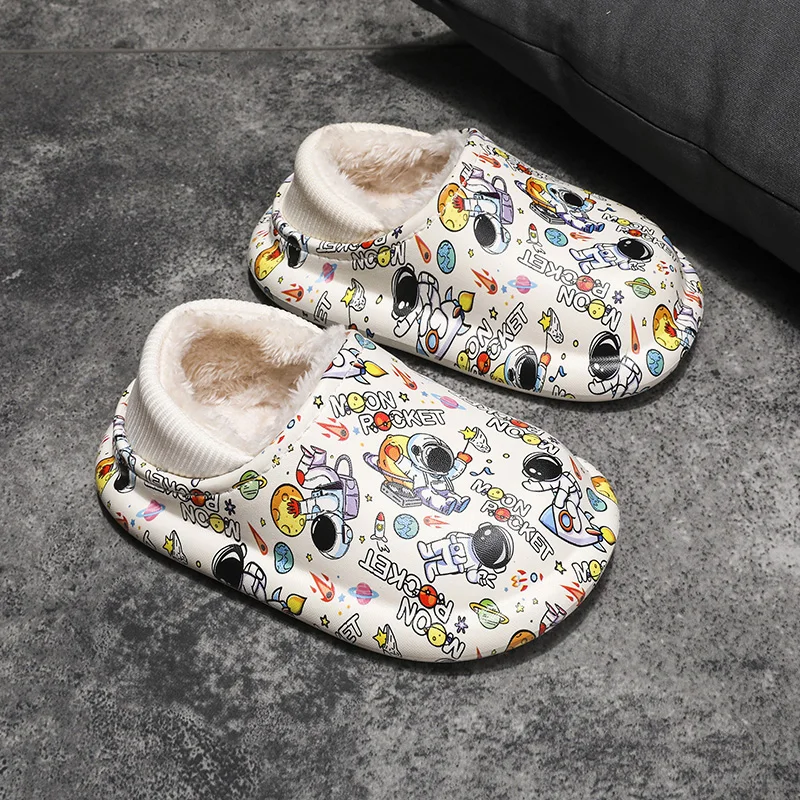 Pantofole da neve per bambini invernali per cartoni animati per bambini calde scarpe da interno in peluche ragazzi ragazze pantofole impermeabili