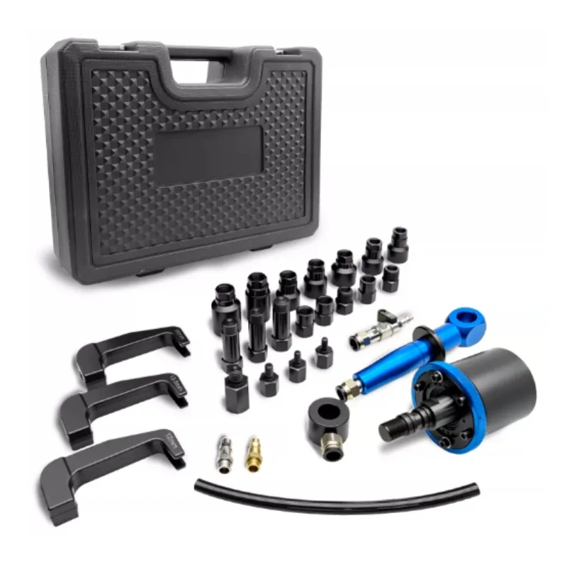 28pc Pneumatic Diesel Injector Puller Kit, Injector Extractor Tool with 18 Adapters for Various Connection Types