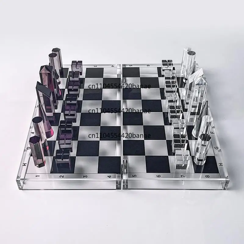 Acrylic chess transparent wear-resistant chess board plexiglass light luxury table