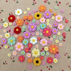 Resin Mix Color Daisy Flower Flat Back Resin Cabochon DIY Craft For Jewelry Hand Making Accessories Phone Case Decoration