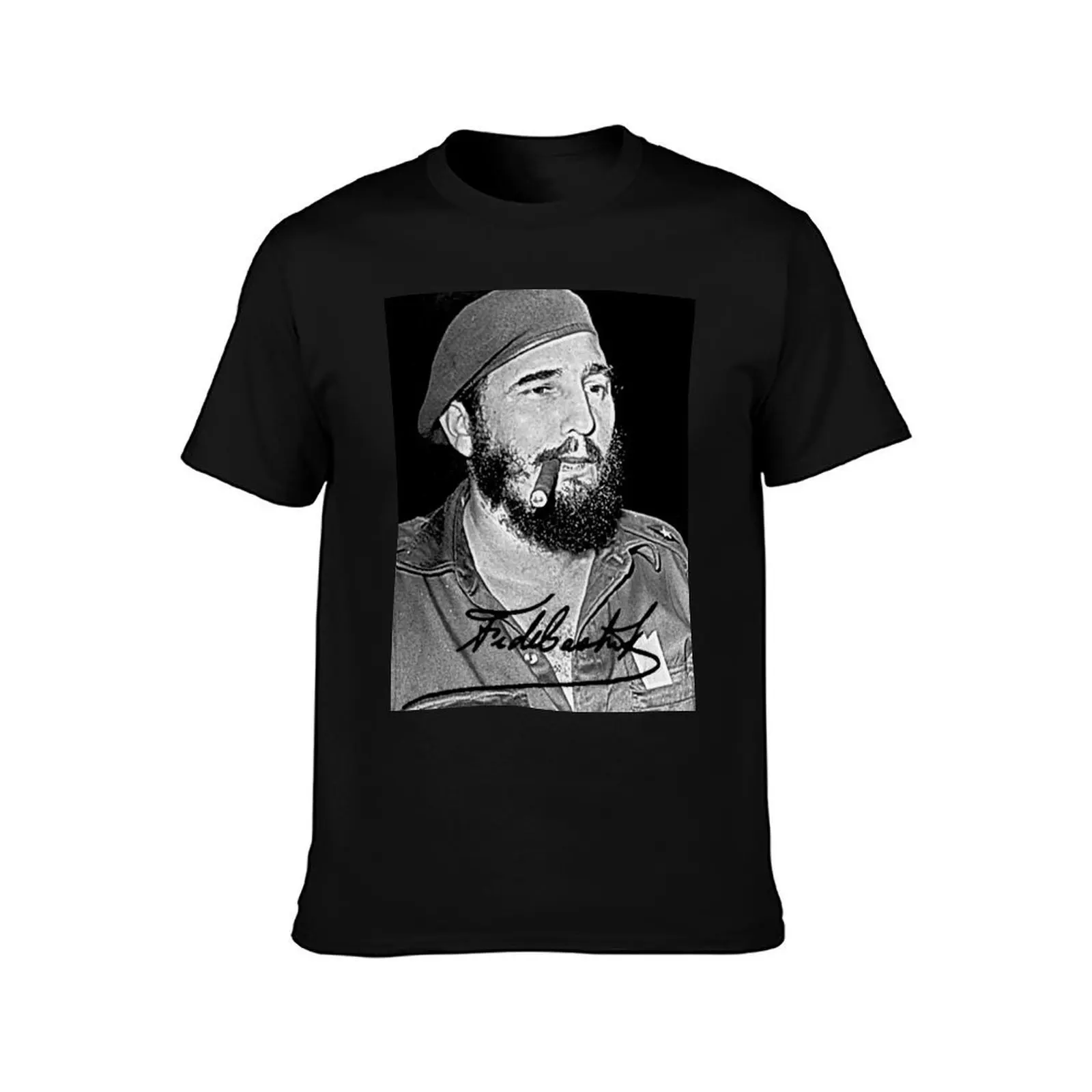 Fidel Castro was young T-Shirt, Summer Casual Cotton Tee, Oversized Streetwear Tops, Vintage Graphic Print, Unisex Men Women