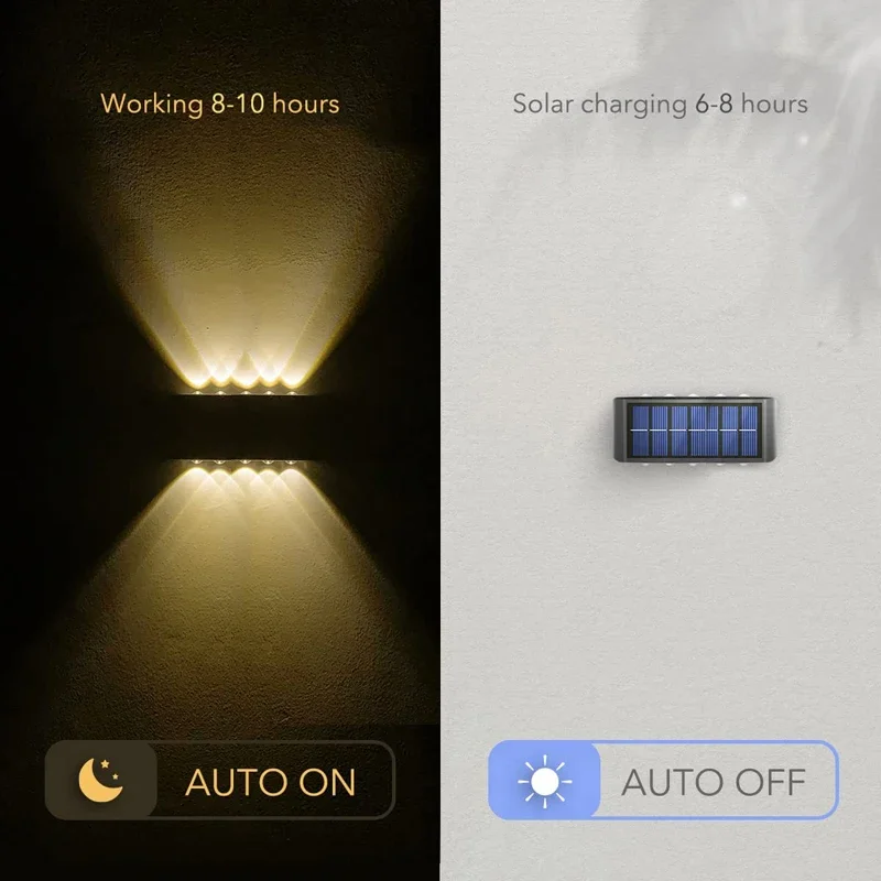 10led Solar Wand leuchten im Freien wasserdichte Sicherheit LED-Beleuchtung für Gartenhof Zaun Dekor Lampen