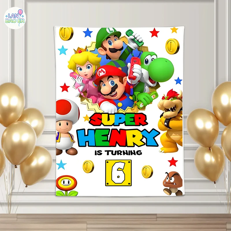 Birthday Decorations Kids Happy Birthday Boy Banner Party Custom Background Personalized 7th 6th 4th 5th Boys Birthday Backdrop