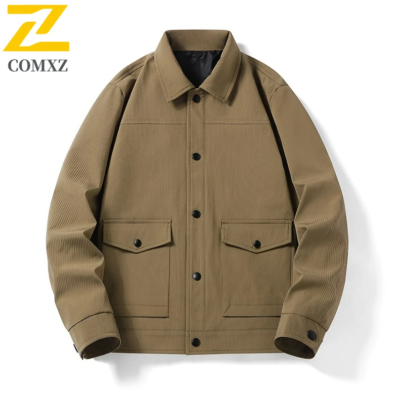 

Мужская куртка, удобная легкая мотоциклетная куртка в корейском стиле, модная ветрозащитная осенняя мужская одежда с отложным воротником для верховой езды на открытом воздухе