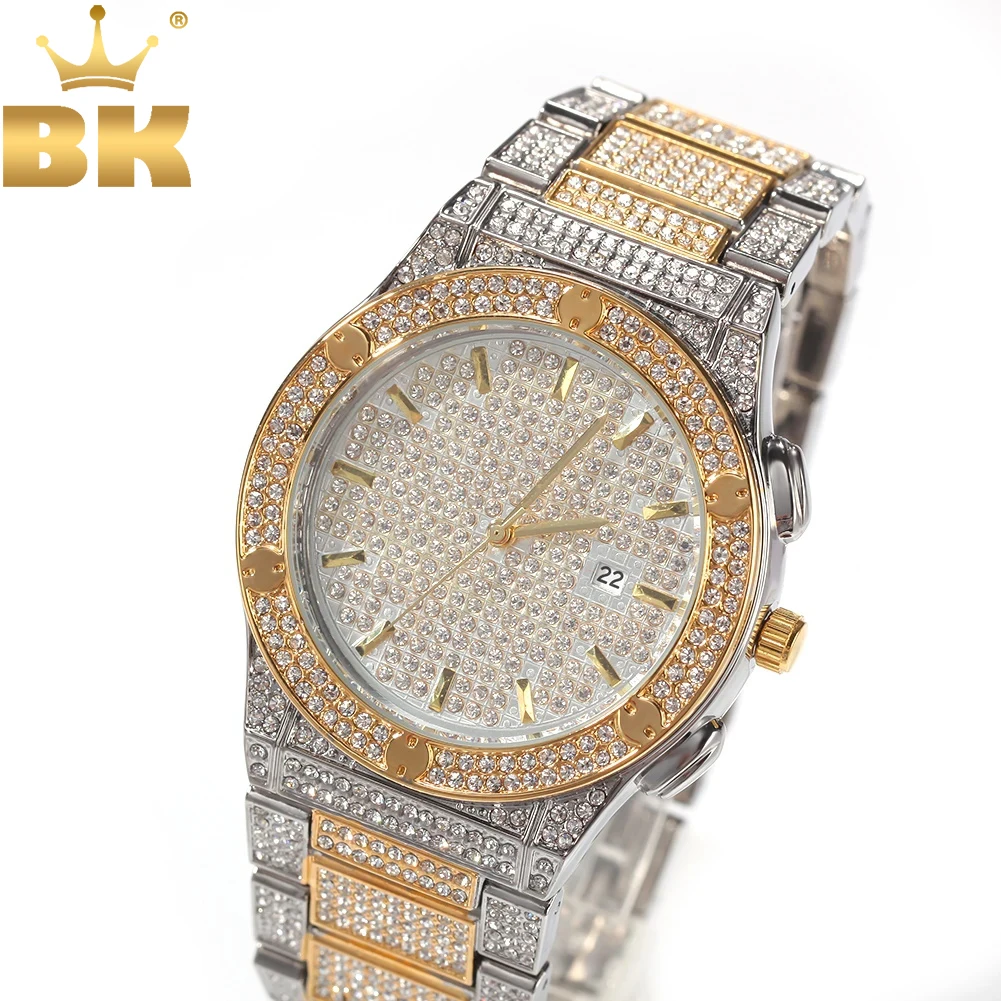 TBTK Waterproof Watch New Iced Out Austrian Rhinestone Watch Men Women Luxury Fashion Wristwatch Top Brand Steel Band Wholesale