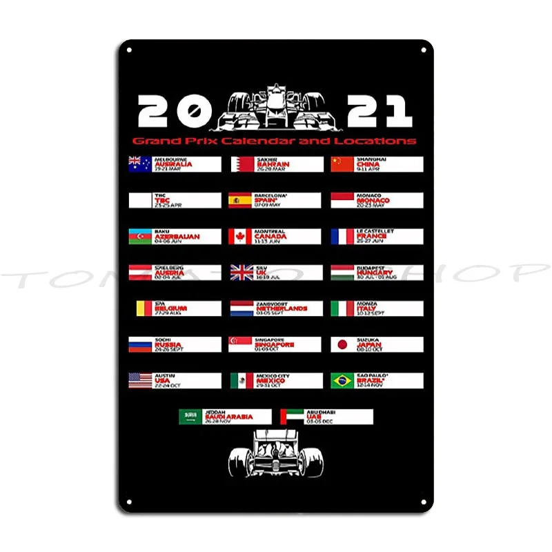 2023 Season Calendar It's Lights Out and Away We Go Metal Sign Garage Wall Mural Decoration Painting Print  Tin Sign Poster