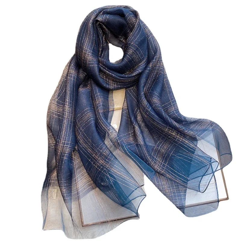 Spring New Korean Style Breathable Lightweight Scarf Women\'s Fashion Temperament Long Shawl Keep Warm Temperament Silk Scarf
