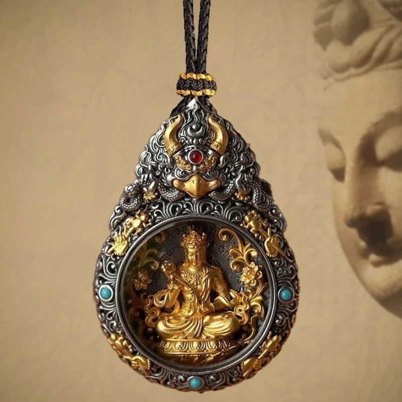 Thousand Hand Guanyin Zodiac Guardian Amulet Pendant Necklaces Twelve Deities Tibetan Buddhist Protector Necklace Unisex