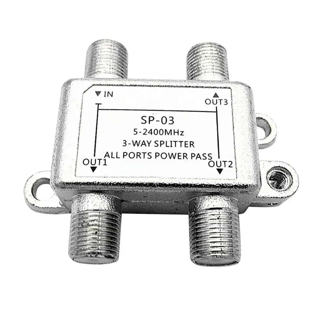 Woopker TV 안테나 5 ~ 2400MHz 위성 분배기 케이블 TV 신호 수신기 동축 케이블 안테나 F 소켓 케이블 신호 분배기