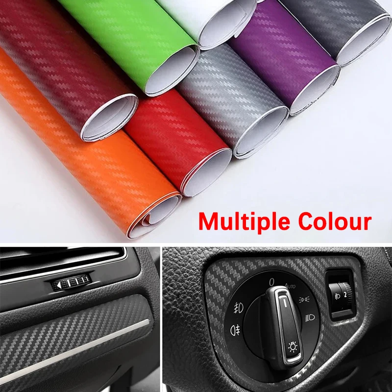 3D Carbon Fiber Vinyl Wrap Film Waterproof Car Stickers Console  Laptop Skin Auto Motorcycle  Exterior Interior Protection Film