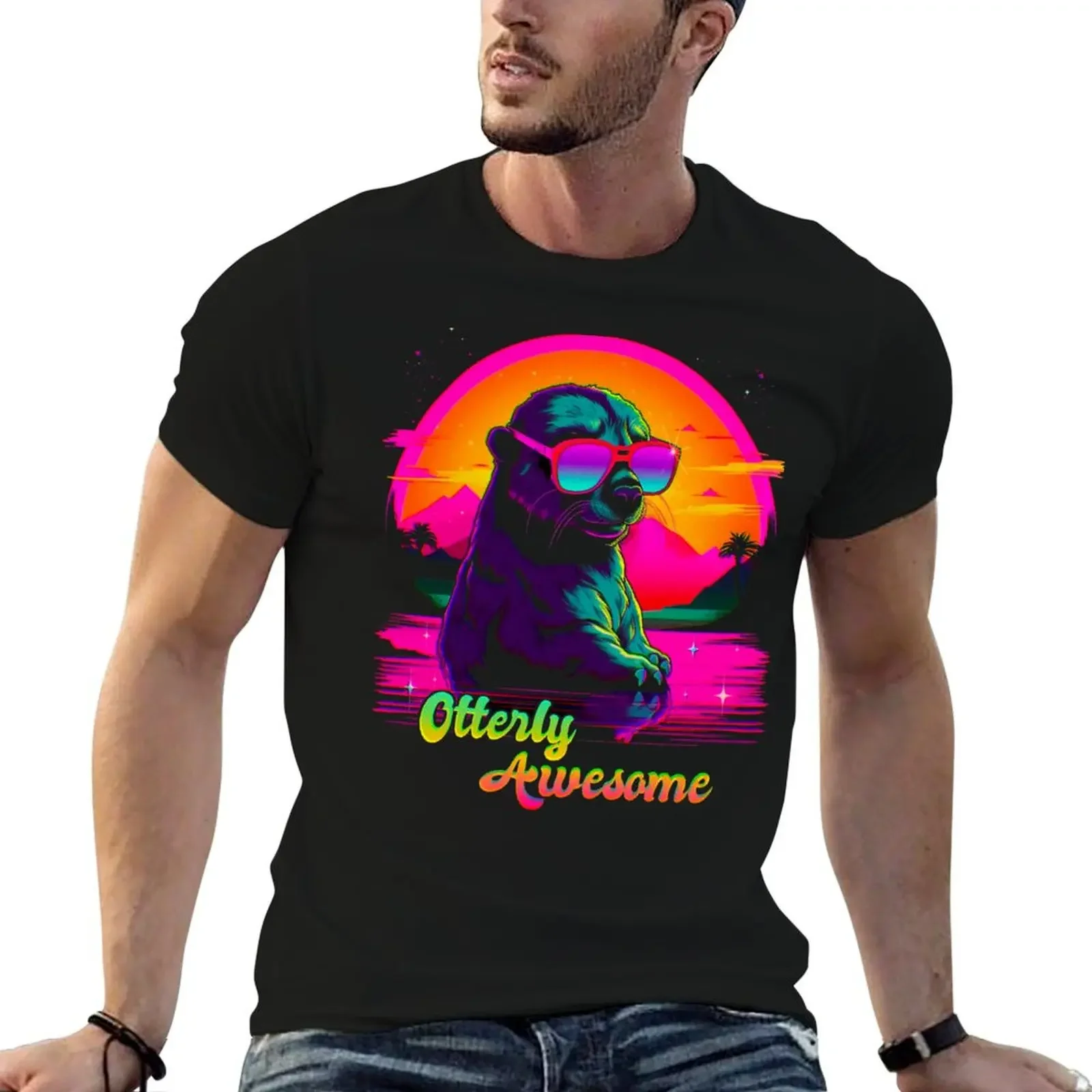 Otterly Awesome T-Shirt anime clothes custom t shirt men clothing