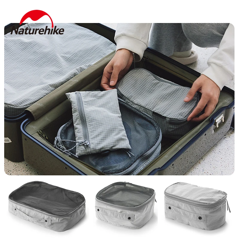 Naturehike Grey/Purple Packing Travel Storage Bag Portable Large Capacity Luggage Clothing Underwear Storage Bag With Zipper