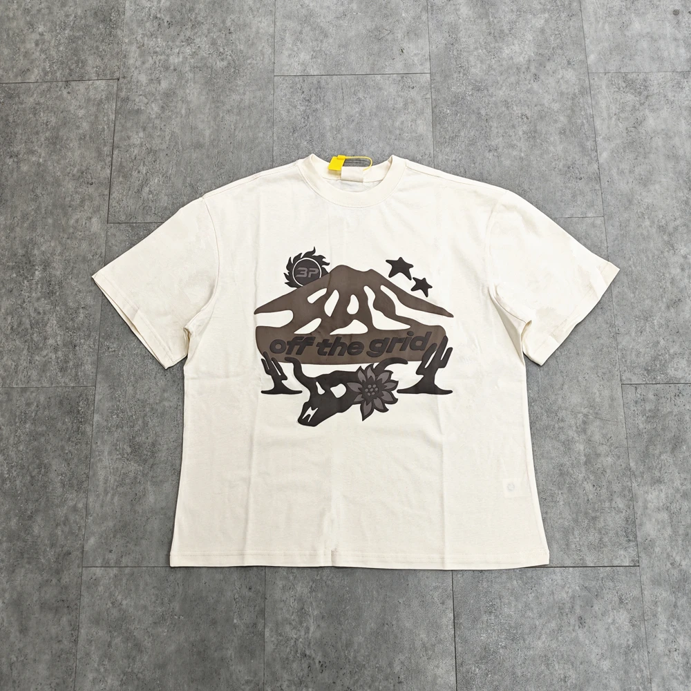 

Yao Fashion Luxury Cartoon Foam Print Broken Print Oversize Tops Tee Streetwear Trend Unisex Baggy Vintage T Shirt For Men