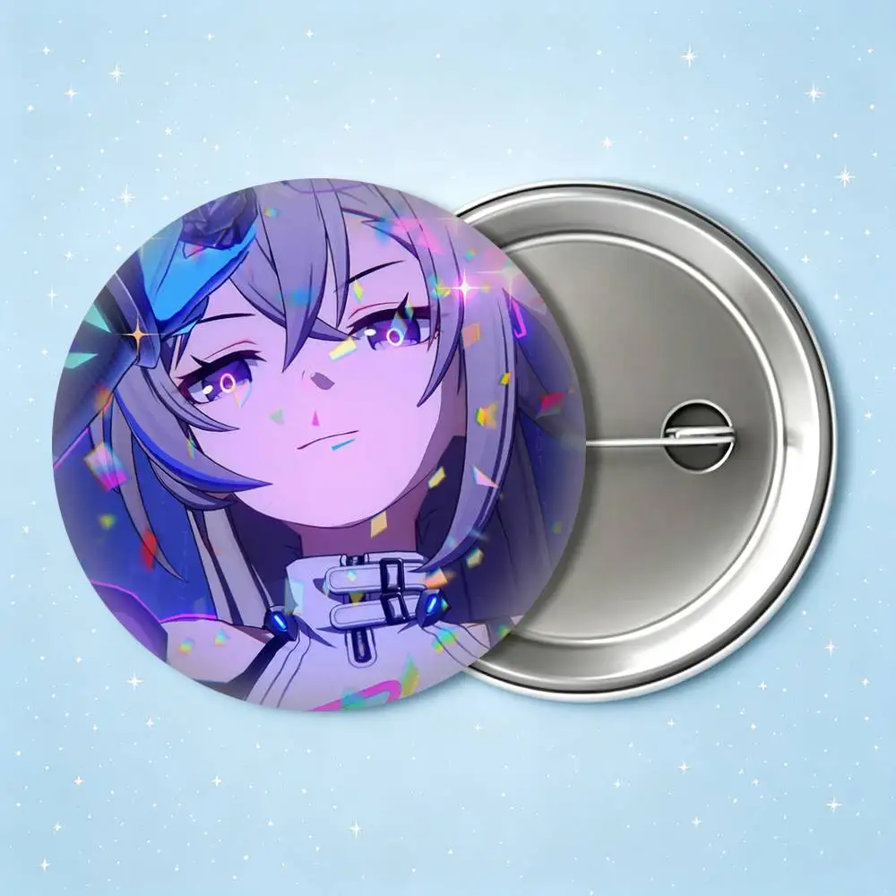 Pop Character Silver Wolf 999 25 32 44 58 75mm Badges Personalized Round Brooches Pins Accessory Gift