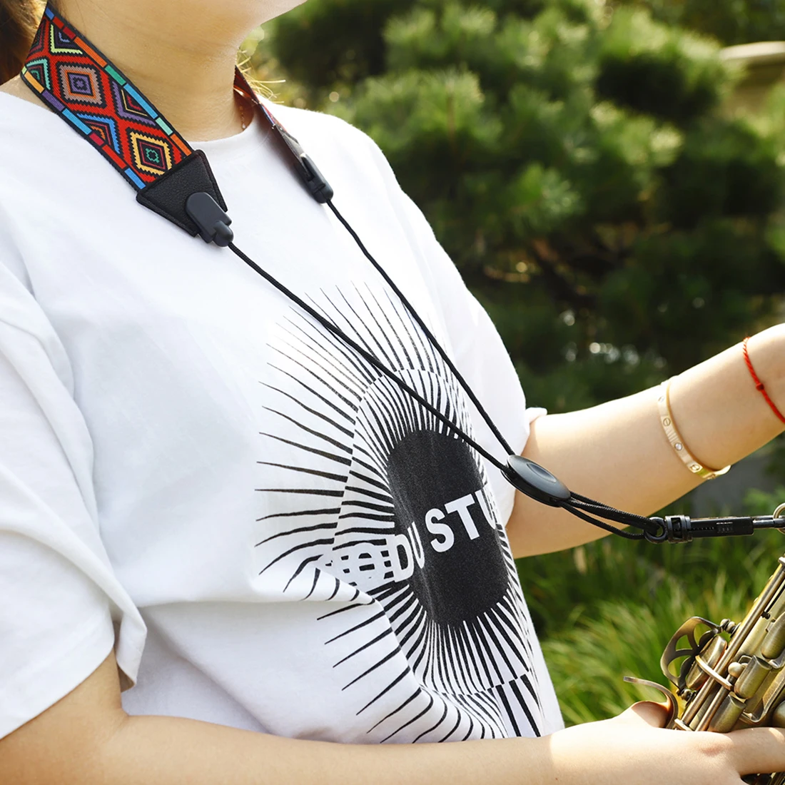Universal Saxophon Neck Strap Mit Haken Verschluss Alto Tenor Sopran Sax Schulter Gürtel ABS Holzblasinstrument Zubehör – Detail 4