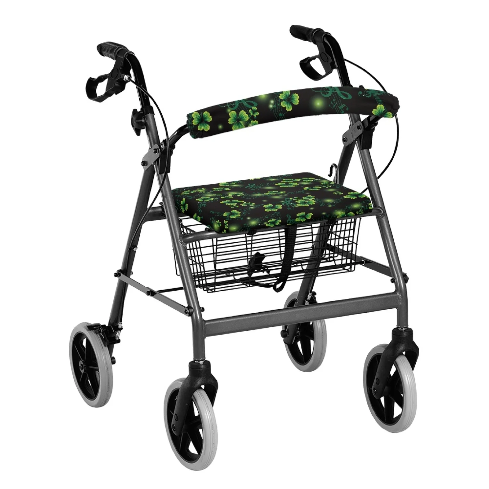 Coloranimal Shamrock Note Print 2 Pieces Walker Cover Walker Protection Decor Covers for Ladies Outdoor