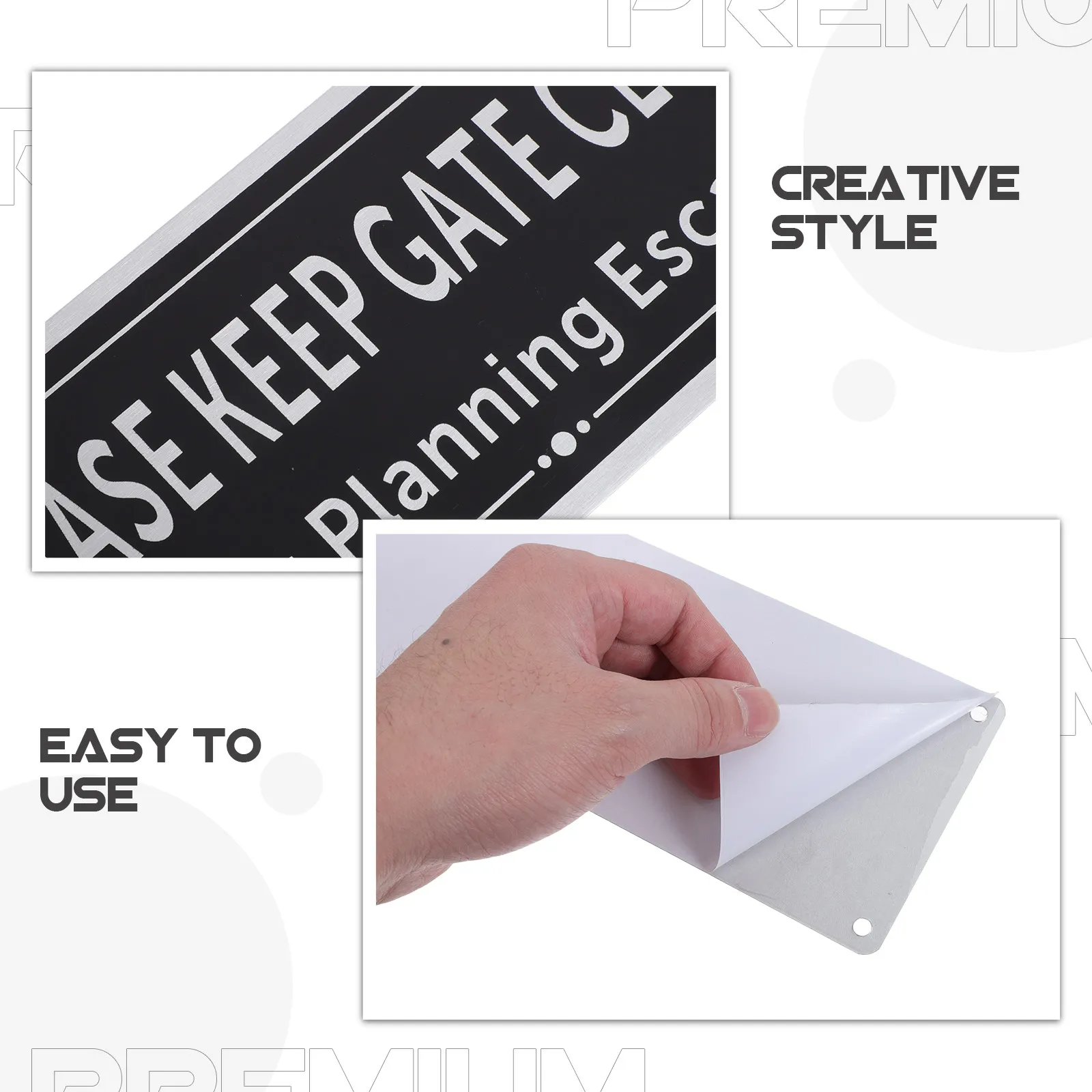 

5 Pieces Door Closing Identification Sign Caution Restricted Area Notice for Commercial Building Security Door Locked Symbol