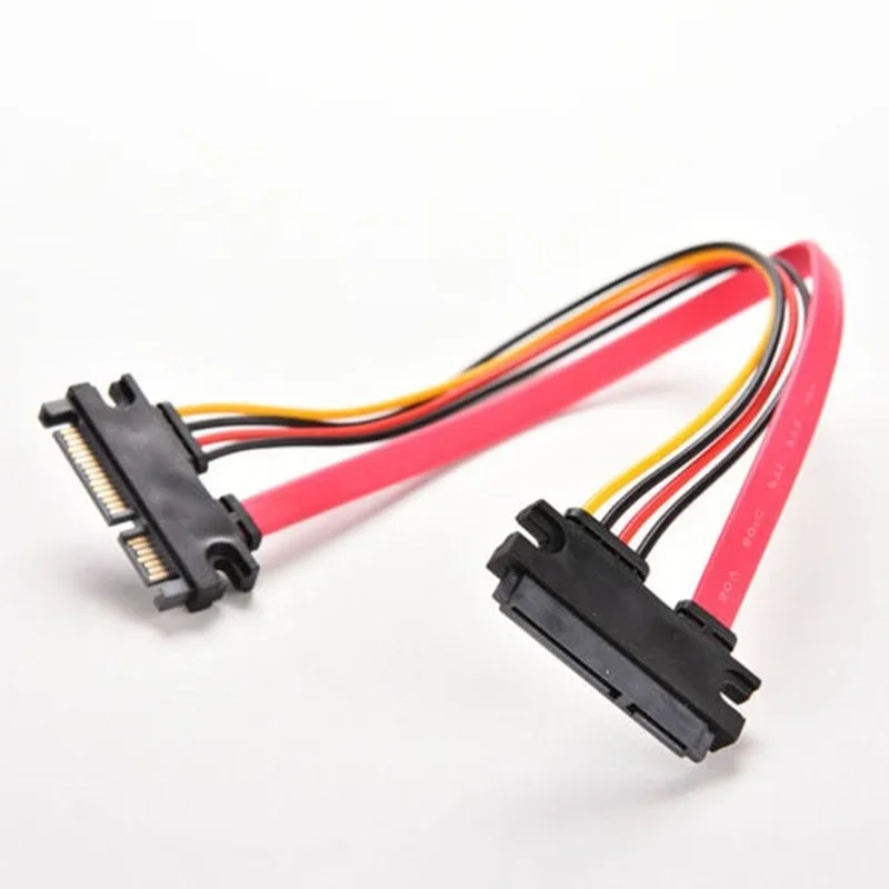 Newest 30cm/50cm SATA Combo 15 Pin Power and 7 Pin Data Power Cable Hard Drive Male To Female Extension Cable