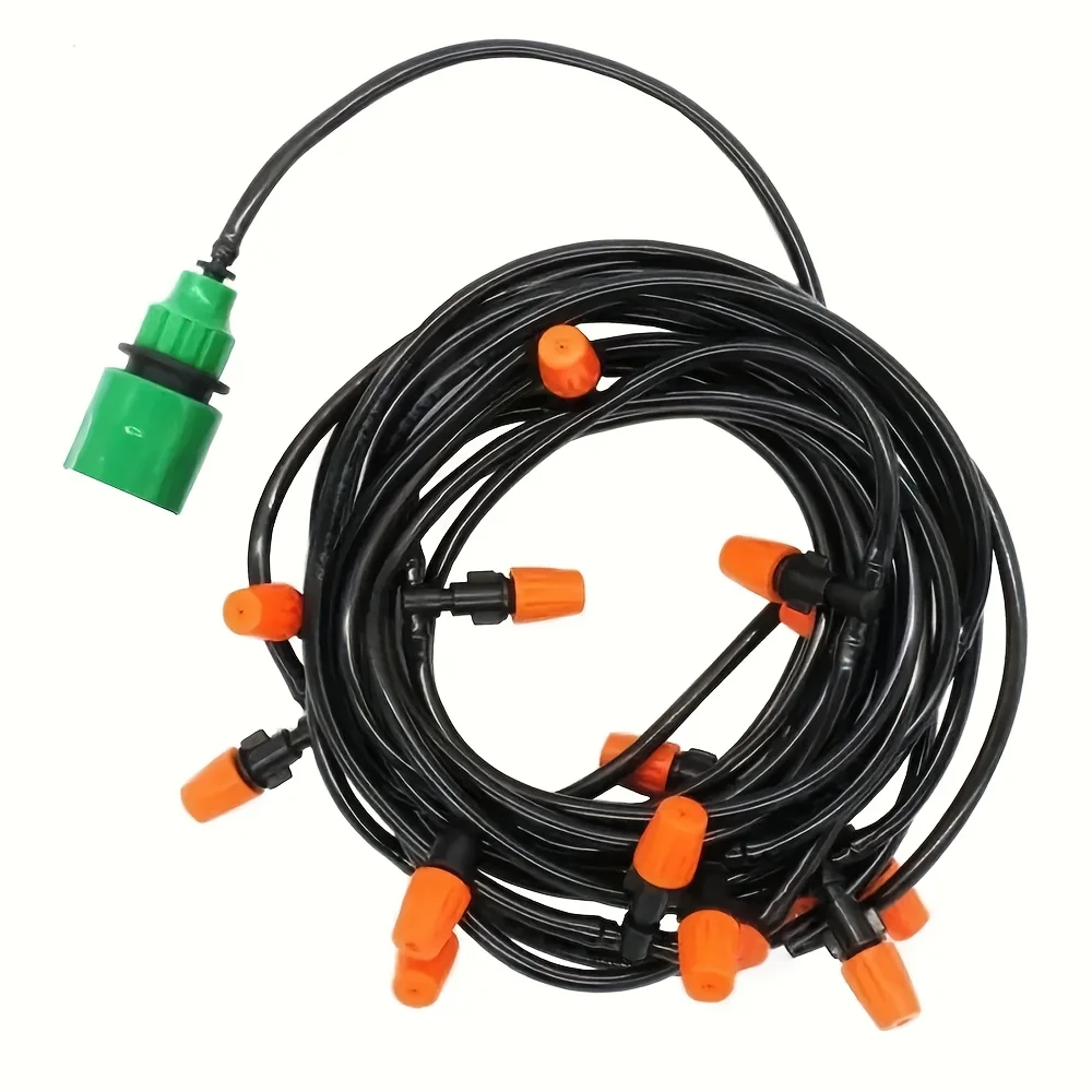 15.24Meter/50FT Sprinkler Soaker Hose Drip Hose Sprinkler Set Garden Lawn Watering Irrigation，with 15 Adjustable Sprinklers