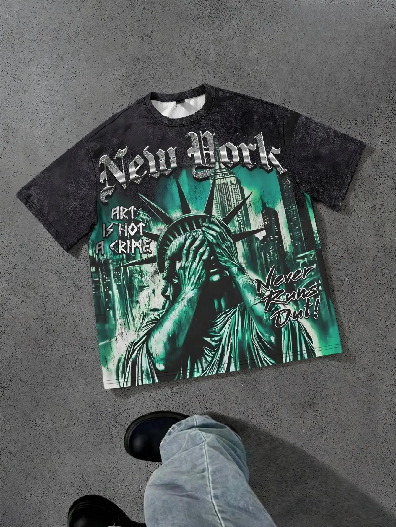 The 2026 summer new men's T-shirt features a casual fashionable comfortable soft and breathable 3D pattern print