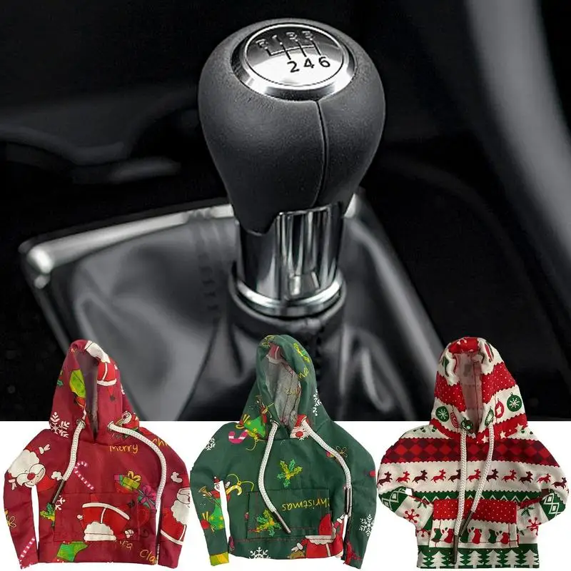 Car Gear Shift Hoodie Cover Car Shift Knob Cover Funny Sweater Hoodie Car Shifter Stick Protector Cute Car DecorationAccessories