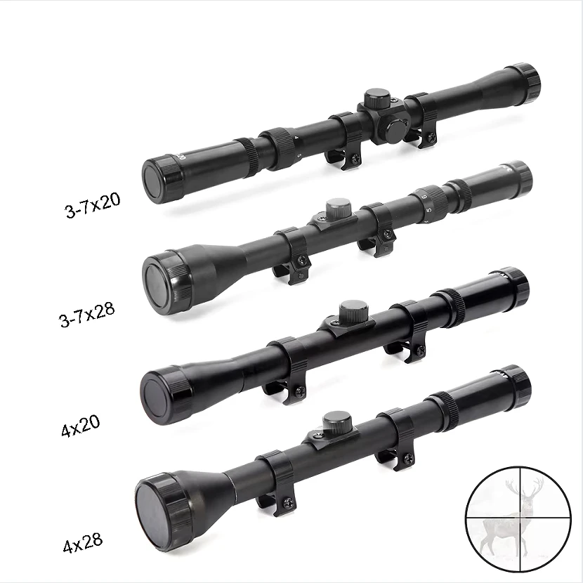 

4x20 Hunting Riflescopes 3-7X28 Tactical Optics Reflex Sight Crosshair Scope 4X28 Air Gun Rifle Scope 3-7x20 Scopes