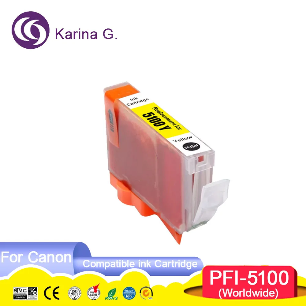 

PFI 5100 PFI5100 PFI-5100 Premium Color Compatible Inkjet Ink Cartridge for Canon imagePROGRAF PRO-5100 Printer
