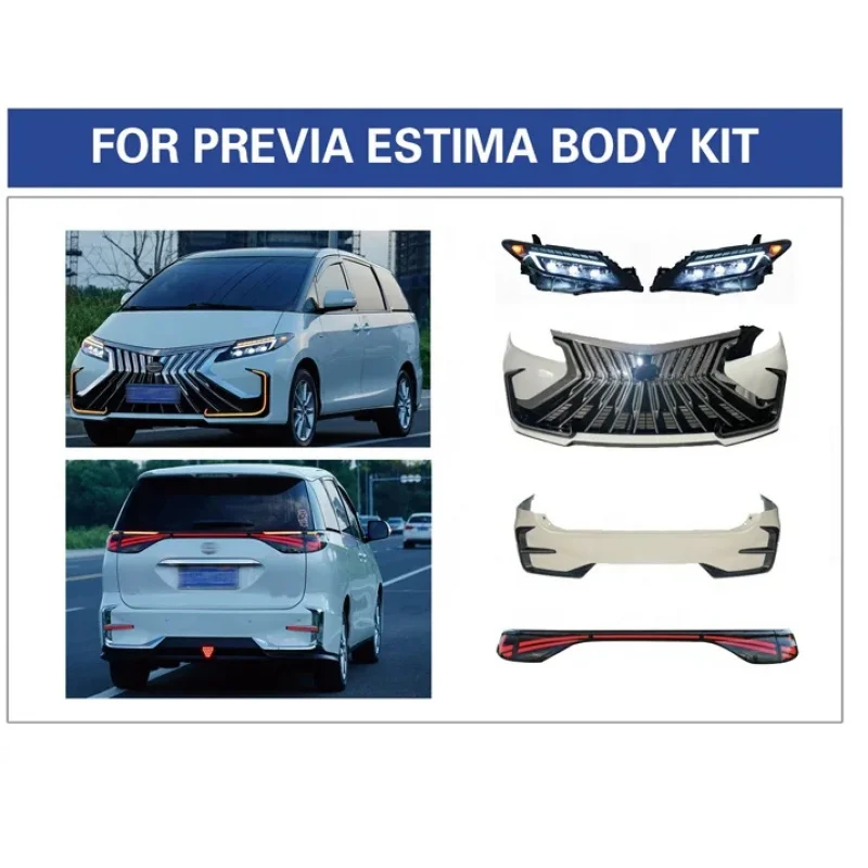 

Suitable for 2009-2015 Toyota Previa New Modified Plastic Body Kit With Front And Rear Bumper