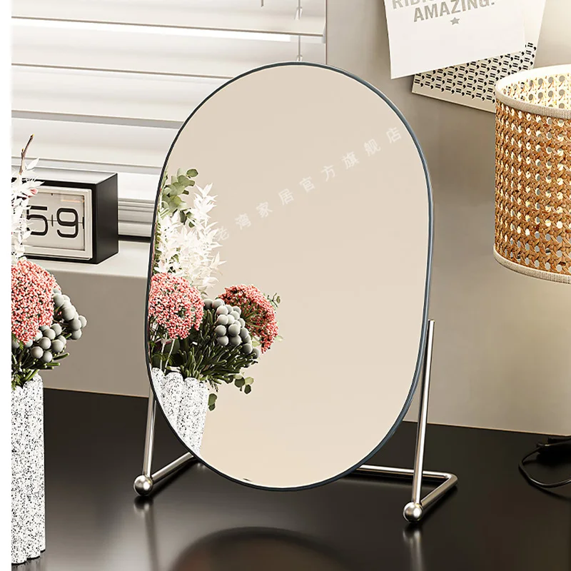 

Small Modern Makeup Mirror Bedroom Table Metal Girls Makeup Mirror Aesthetic Cute Espejo Redondo De Pared Home Accessories