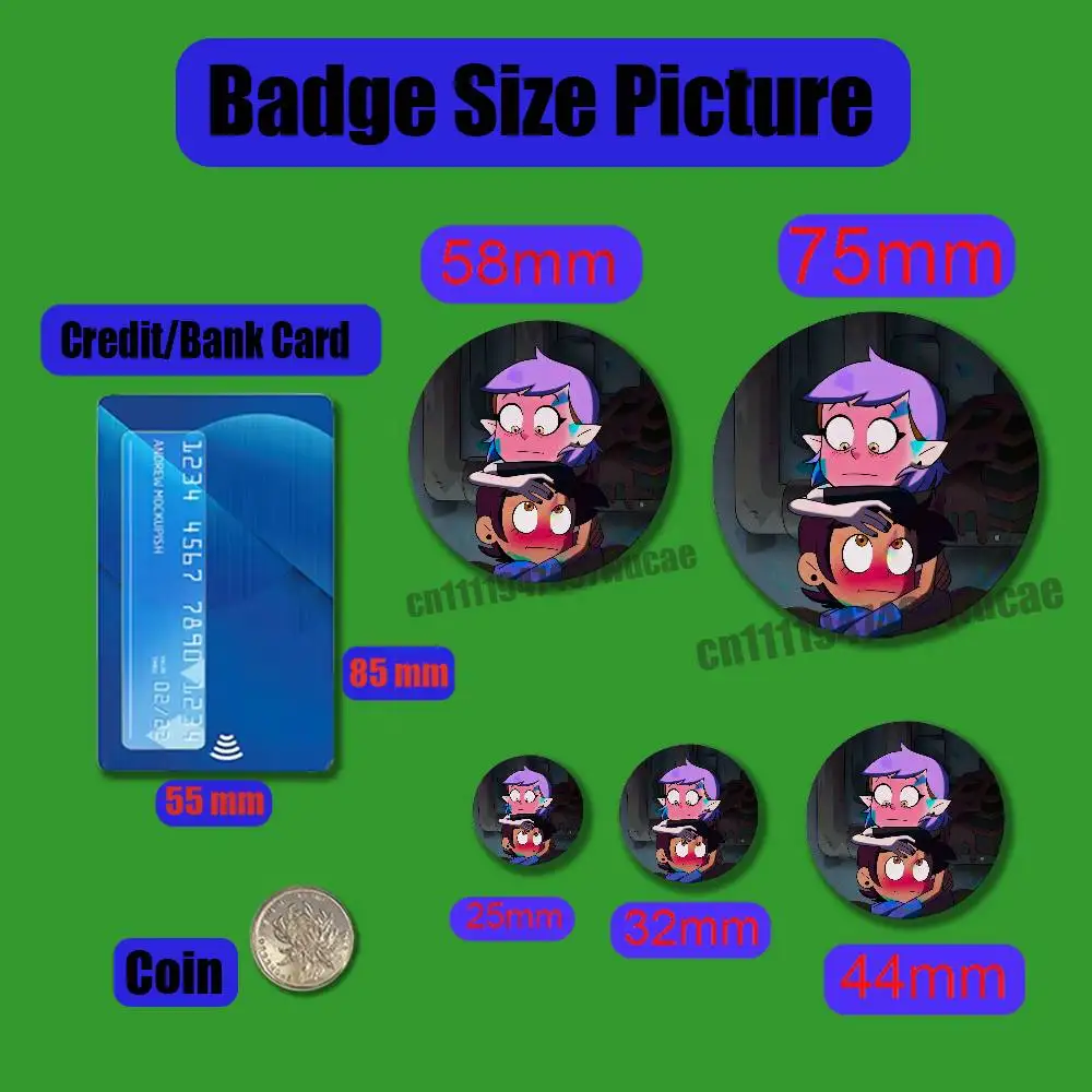 For Amity Blight Luz Noceda Owl House Badge Case Custom Pin Insignia Emblem Round 25mm Brooch Button Laser Cover