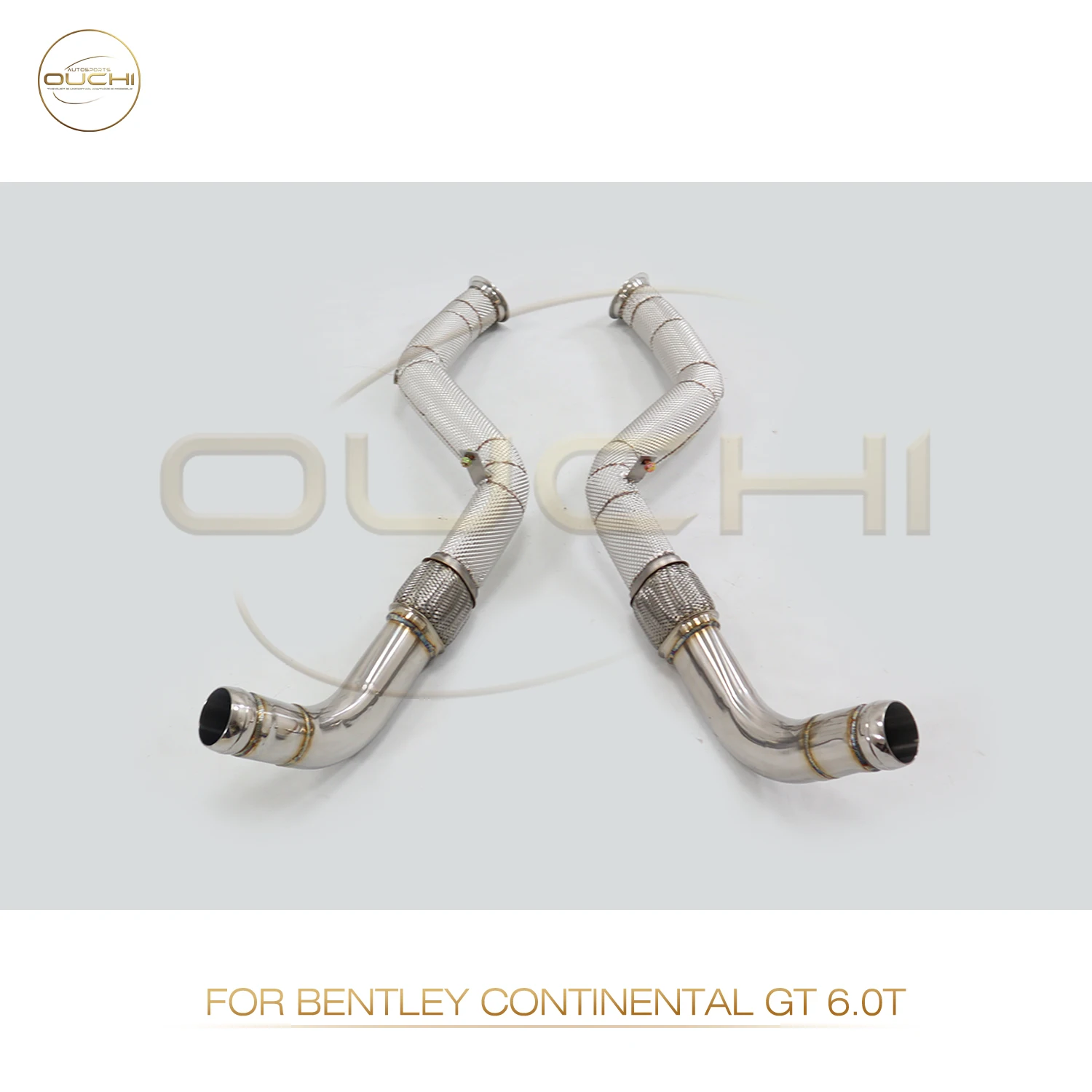 Performance Downpipe for Bentley Continental GT 6.0T OUCHI  Stainless steel Exhaust System with Heat shield Middle Pipe