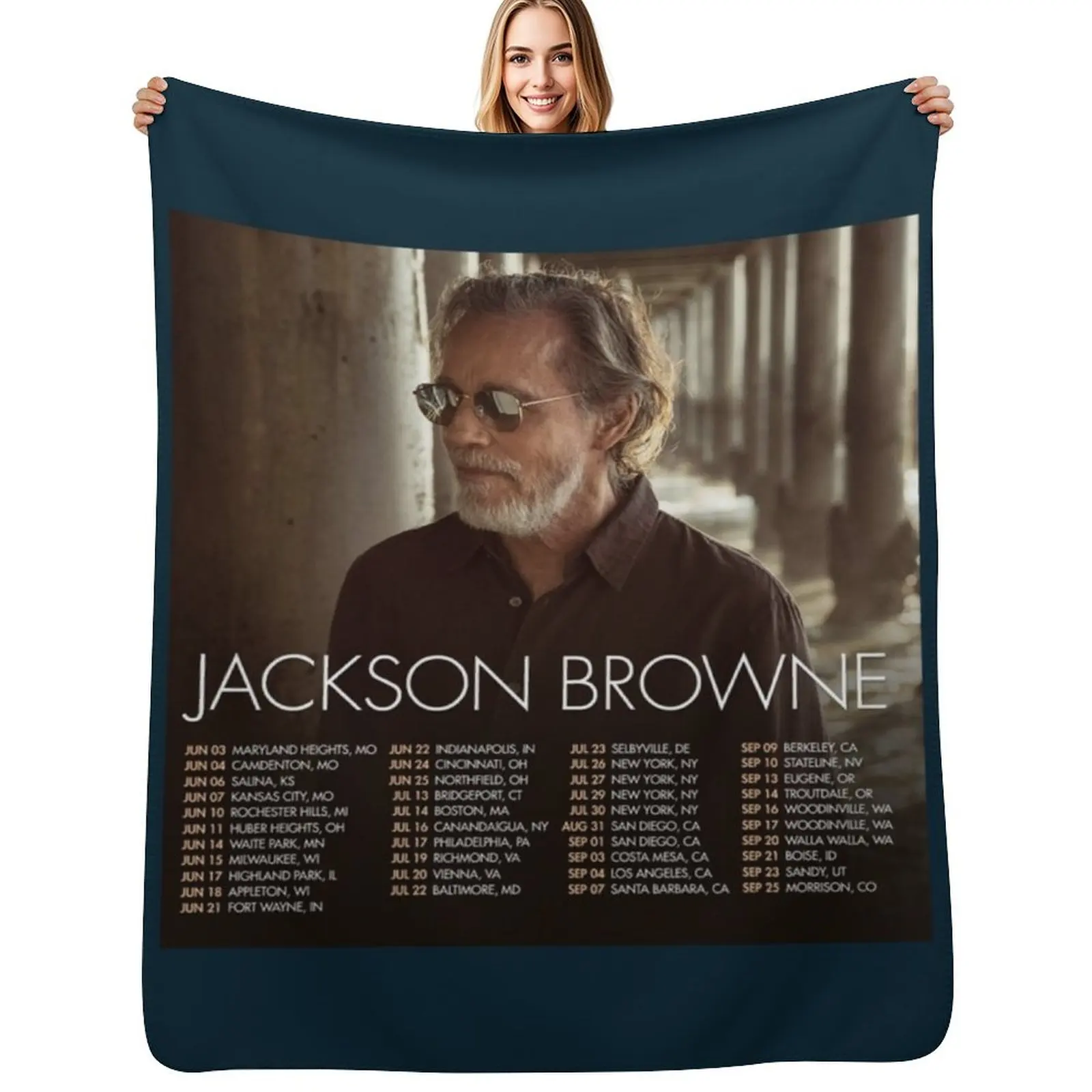 Jackson Browne Show Tour 2022 Throw Blanket Summer Cool Breathable Blanket for Sleeping