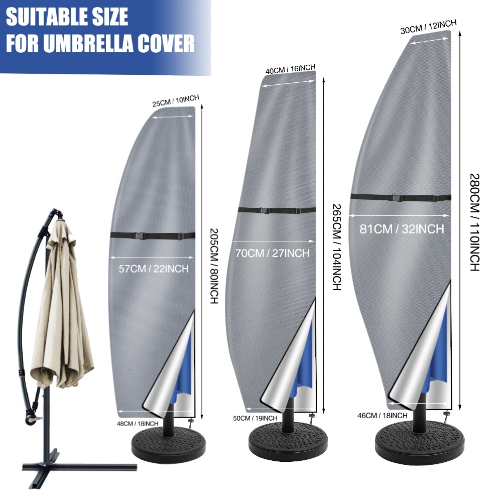 أغطية مظلة متينة للفناء مقاومة للماء ومضادة للأشعة فوق البنفسجية مع سحاب لمظلات كبيرة خارجية من 7 أقدام إلى 13 قدم #6