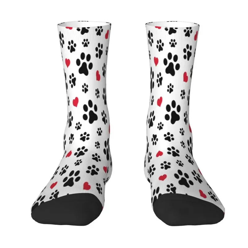 

Funny Print Vintage Dog Paw Cat Heart Love Socks for Women Men Stretch Summer Autumn Winter Pet Animal Footprint Gift Crew Socks