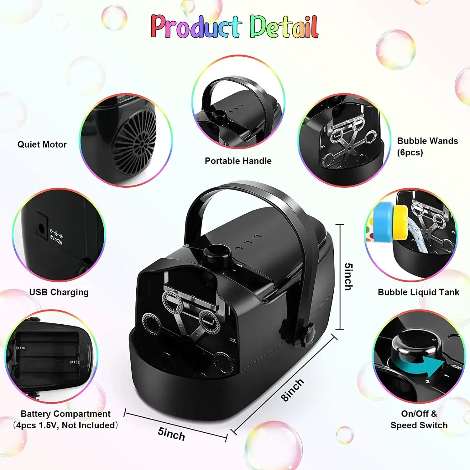 Hot Sales Bubble hine Por Ful Automatic Support Plug-in Or Or Use Mobile Bank 2 Speed Children's Toy