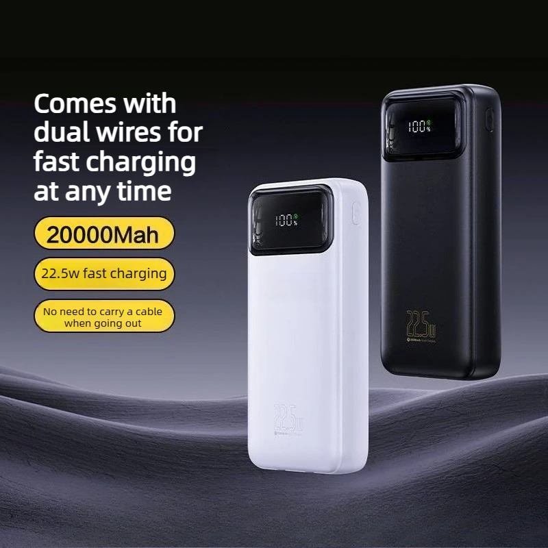 Power Bank 20000mAh 22.5W Fast Charger Compact Built-in Dual Lines Portable Battery For iPhone Android
