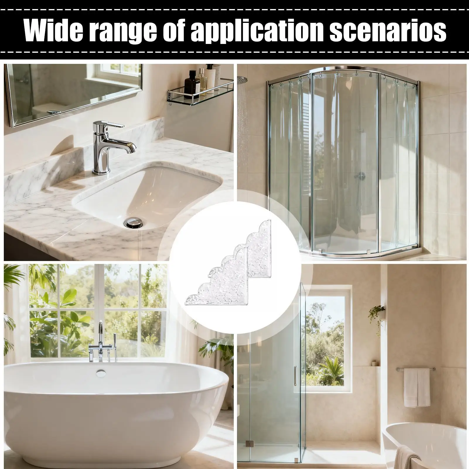 Shower Splash Guard For Tub Transparent Adhesive Shelf Clear Bathtub Water Guards For Corner Hotel Bathing Time Sink Corner Dorm