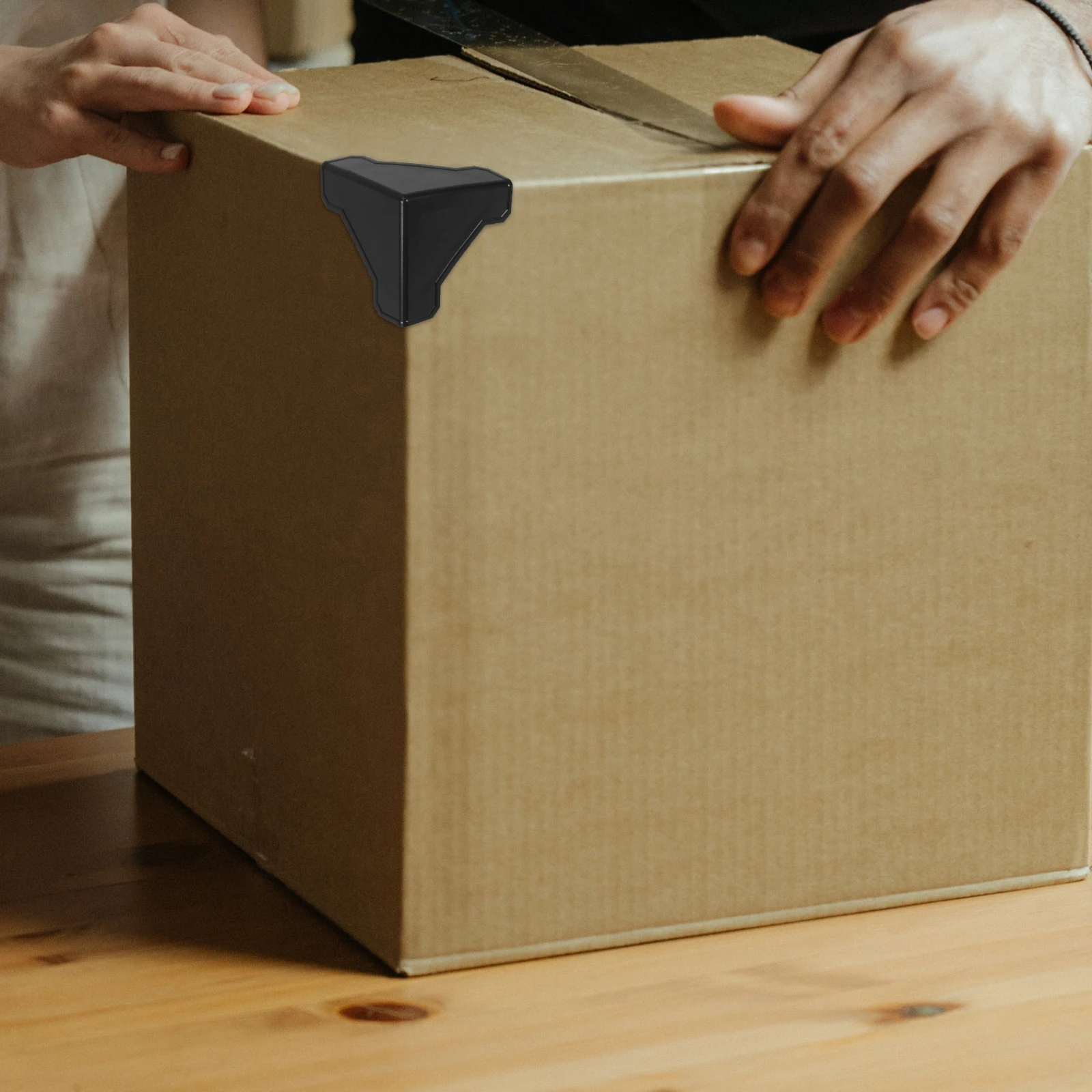 

100 Pcs Corner Protectors Carton Guards for Packaging Protective Plastic Black Anti-collision