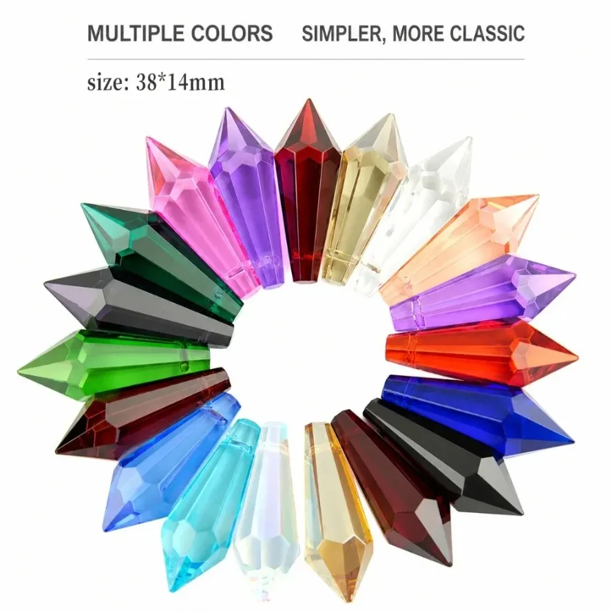 1/5/10PCS K9 Multi‑Colored Crystal Pendants High Transparency Aging Resistant Decorative Light Crafts Creative DIY Parts