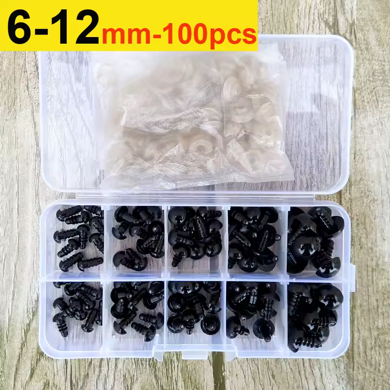 100pcs 8/10/12/14mm Plastic Safety Eyes For Toys Diy Mix Size Crochet Animal Eye For Doll toys amigurumi Accessories - Image 9