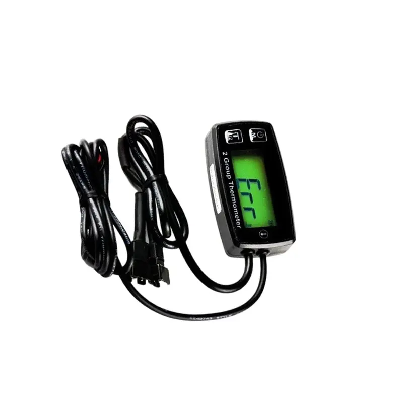 Digital Display LCD Dual Channel Thermometer Engine Temp Gauge For Motorcycle ATV Marine Snowmobile Meter With Green Light-N29R