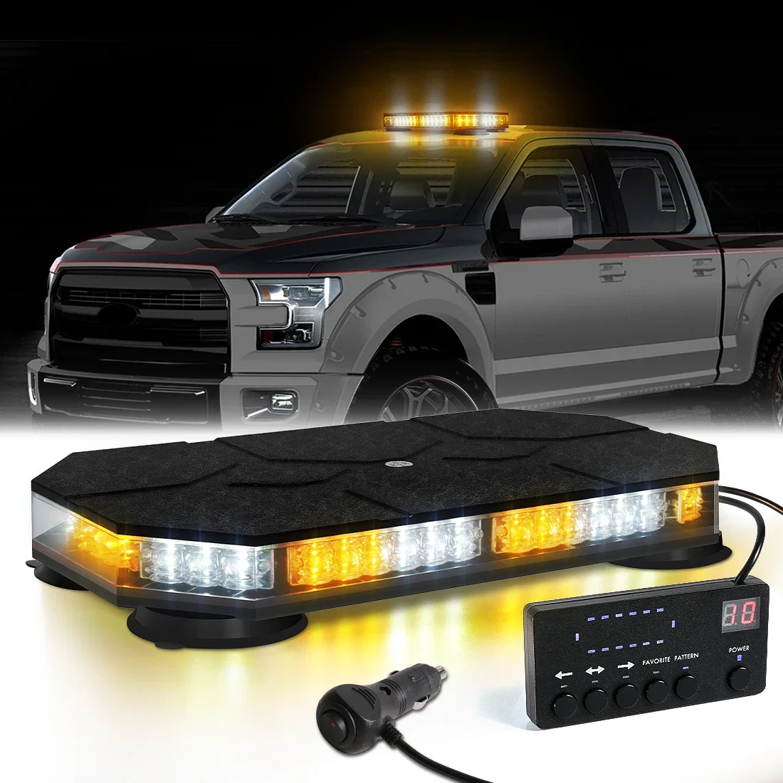 42 LED For Truck Ambulance Snow Plow With Controller Car Roof Top Strobe Lights Emergency Warning Safety Beacon Magnetic Mount 