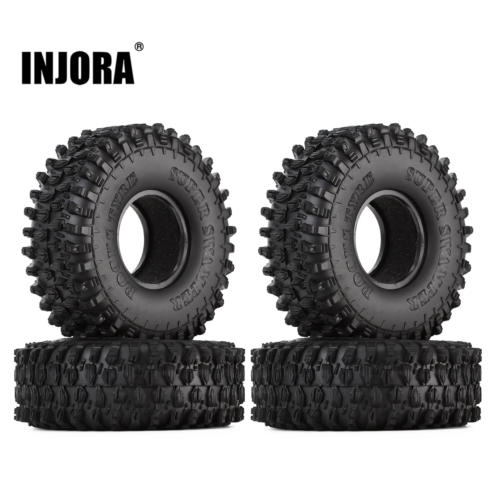 INJORA 4 sztuk 120MM 1.9 "gumowe opony skalne opony do kół dla 1:10 gąsienica RC oś samochodu SCX10 90046 AXI03007 TRX4 Redcat Gen8
